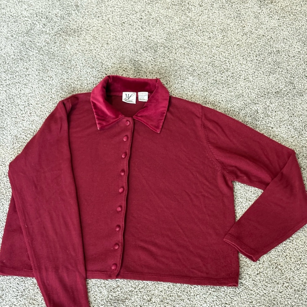 American Vintage Burgundy Cardigan